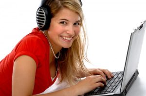 Woman listening to Internet Radio